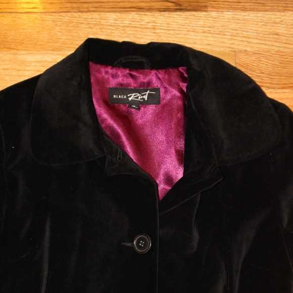 WOMENS RIVET G-III BLACK VELVET JACKET BLAZER M * - Picture 4 of 8